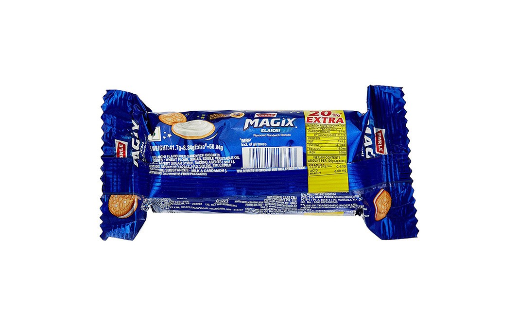 Parle Magix Elaichi Flavoured Sandwich Biscuits   Pack  50.04 grams